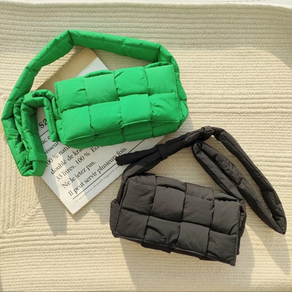 Padded tech cassette puffer black bag